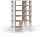 Vicco Schuhschrank Marlon, Wei&szlig;/Goldkraft Eiche, 60 x 100 cm mit 5 F&auml;chern