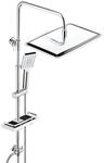 JOHO Edelstahl Duschsystem mit Regendusche ohne Armatur, 35x25 cm Chrom 