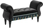 HOMCOM Sitzbank Polsterbank Samt-Bezug Armlehne 117x40x58 cm Dunkelgrau |...