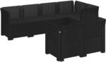 vidaXL 7-Sitzer Gartensofa Rattan-Look PP Anthrazit