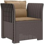 vidaXL 1-Sitzer Sessel mit Kissen Rattan-Look PP Hellgrau