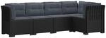 vidaXL 5-Sitzer Gartensofa mit Kissen Rattan-Look PP Anthrazit