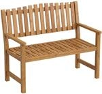 Outsunny Gartenbank 2-Sitzer Akazienholz 112 x 64 x 92 cm Naturholz