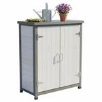 Mucola Ger&auml;teschrank Gartenschrank mit Einlegeboden 75x40x90 cm Holz Wei&szlig;