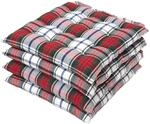 Homescapes 4er Set Stuhlkissen Macduff 40x40 cm kariert &ndash; Sitzkissen