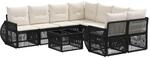 vidaXL Gartensofa-Set 9 STK. Schwarz Poly-Rattan