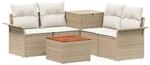 vidaXL Sofa Set 6 STK. 4-Sitzanzahl Beige und Cremewei&szlig;