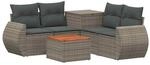 vidaXL Sofa Set 6 STK. Grau und Dunkelgrau Polyrattan und Stahl