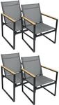 VCM Gartenstuhl 54x65x83 cm 4er Set Metall Balkon wetterfest