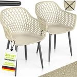 tillvex&reg; Gartenstuhl 2er Set Wetterfest mit Armlehne bis 120kg belastbar