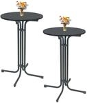 TRUTZHOLM 2X Stehtisch klappbar &Oslash; 70 cm in Anthrazit H&ouml;he 110 cm aus Stahl