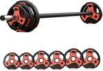 SPORTNOW Hanteln Set 20 kg Verstellbares Hantelset mit 6 Scheiben | 160 cm