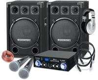 McGrey DJ Karaoke Komplettset PA Anlage Party-2000 (Lautsprecher, 2 x 600 Watt,