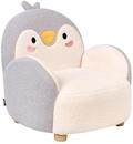 Beliani Kindersessel Pinguin Form aus Boucl&eacute; grau/wei&szlig; gepolstert f&uuml;r...