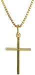 trendor Kreuz-Anh&auml;nger Gold 333 mit goldplattierter Halskette 08496-40