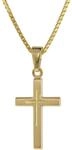 trendor Kreuz-Anh&auml;nger Gold 333 8 Kt. + Goldplattierte Silber-Halskette