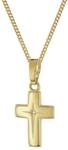 trendor Kreuz-Anh&auml;nger f&uuml;r Kinder Gold 585/14K mit goldplattierter Kette