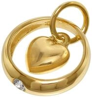 trendor Taufring mit Zirkonia und Herzchen Gold 585 / 14K 75431
