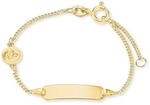 Amor Identarmband M&auml;dchen Kinder Armschmuck, 12+2 cm, Gold, Kommt in Schmuck