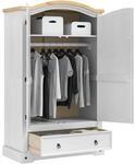 vidaXL Kleiderschrank Corona Wei&szlig; 101 x 52 x 170 cm