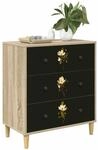 vidaXL Kommode Bremen Magnolienmuster 66 x 36,5 x 75 cm Holzwerkstoff