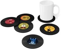 Winkee Rocks - 6 Vinyl Record Coaster | Coole Retro Glas-Untersetzer | Silikon
