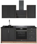 Vicco Singlek&uuml;che Fame-Line, Anthrazit-Gold Landhaus/Eiche, 190 cm | 5 Module...