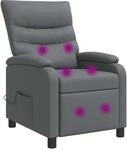 vidaXL Massage Relaxsessel Grau Kunstleder | Winkel von 115&deg; bis 160&deg;,...