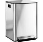 HOMCOM M&uuml;lleimer K&uuml;che 2x20 L Softclose-Deckel 41,8x36,7x58cm Silber |...