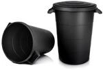 BigDean 2X Wetterfeste Universaltonne mit Deckel 80 Liter Tonne Schwarz