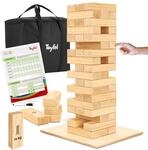 Toyfel Wackelturm Holz XXL Riesen Stapelturm FSC mit Bodenplatte