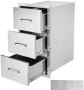 VEVOR K&uuml;chenschubladen Outdoor Schubladenschrank (47 x 57 x 57 cm) mit dreifachem