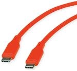 ROLINE USB 2.0 Kabel, Typ C-C, ST/ST, Silikon, 60W, orange, 1 m