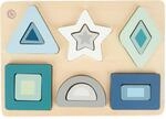 Bieco Holzspielzeug Baby - geometrisches Puzzle Steckspiel ab 1 Jahr - Pastell -