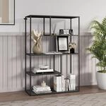 [en.casa] B&uuml;cherregal Sievi Standregal mit 4 Ablagen CD-Regal 126 x 85 x 35 cm