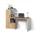 Livinity Schreibtisch Lorena, Wei&szlig;/Goldkraft Eiche, 150 x 120.1 cm