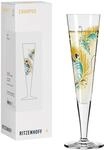 RITZENHOFF 1071050 Champagnerglas 200 ml - Serie Goldnacht - Motiv Pfau gold, gr&uuml;n -