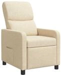 vidaXL Liegesessel Creme Stoff, Relaxsessel mit Massagefunktion, Relaxsessel...