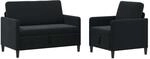 vidaXL Sofa Set mit Stauraum 2 STK. Schwarz Polyester