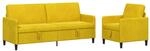 vidaXL Sofa Set mit Stauraum 2 STK. Gelb Polyester