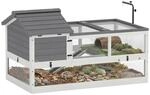 PawHut Schildkr&ouml;tenhaus aus Holz Outdoor Terrarium 116x70,5x69,5cm Grau 