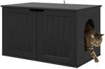 vidaXL Katzenhaus Schwarz 85 x 55 x 50,5 cm Holzwerkstoff