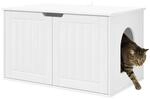 vidaXL Katzenhaus Wei&szlig; 85 x 55 x 50,5 cm Holzwerkstoff, Moderne Katzenhaus,
