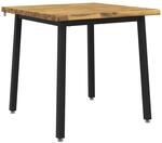 vidaXL 90 x 90 x 75 cm Massivholz Akazie Wei&szlig; und Schwarz Quadratisch
