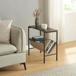 [en.casa] Beistelltisch Samnanger Sofatisch mit Textilablage Dekotisch im...
