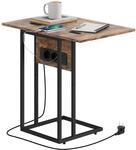 HOMCOM Beistelltisch Klappbar Nachttisch 39 x 29 x 57 cm Rustikal Braun |...