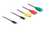 DeLOCK USB-Hub 4 Port USB 2.0 Kabel-Hub mit USB Type-C zu 3 x USB-A