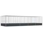 vidaXL Voliere mit Erweiterung Silbern 932x307x212 cm Stahl