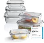 GOURMETmaxx Glas-Frischhaltedosen Klick-it 6er Set | Als Brotdose oder f&uuml;r Meal Prep
