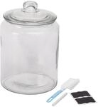 Relaxdays Vorratsglas mit Deckel, 6 l, Glas, HxD: 30 x 20 cm, runde Vorratsdose,